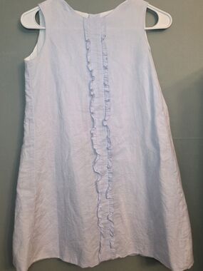 Light Blue Ruffle Front Sleeveless Dress